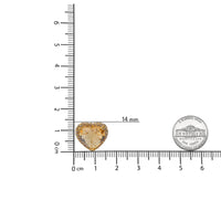 18K Yellow Gold 2/3 Cttw Brown Diamonds and 11x11mm Heart-Cut Yellow Citrine Gemstone Halo Heart Stud Earrings (Brown Color, SI1-SI2 Clarity)
