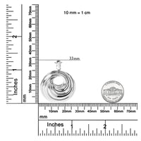 .925 Sterling Silver Endless Wave Swirl Statement Medallion 18