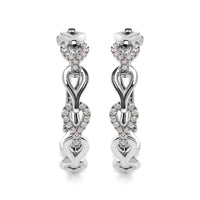 14K White Gold 1/2 Cttw Diamond Open Link Hoop Earrings (G-H Color, SI1-SI2 Clarity)