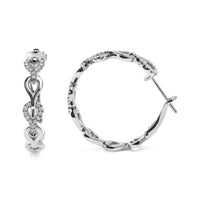 14K White Gold 1/2 Cttw Diamond Open Link Hoop Earrings (G-H Color, SI1-SI2 Clarity)