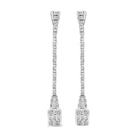 14K White Gold 1 1/2 Cttw Baguette Diamond Composite Mosaic 2