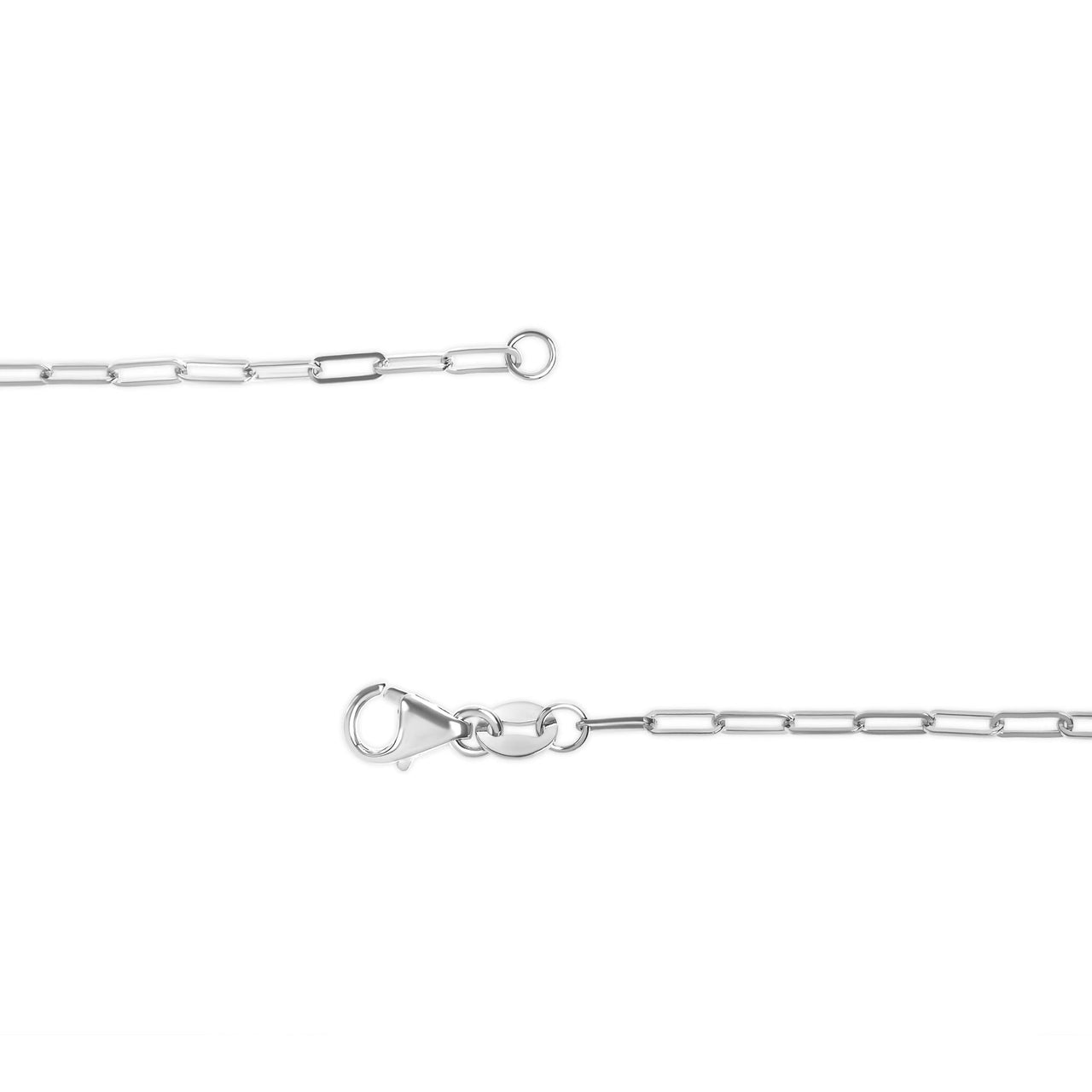 Unisex Solid 14K Gold 1.5mm Paperclip Chain Necklace - Choice of Length and Metal Color