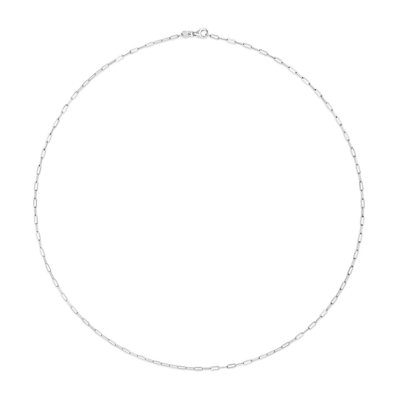 Unisex Solid 14K Gold 1.5mm Paperclip Chain Necklace - Choice of Length and Metal Color