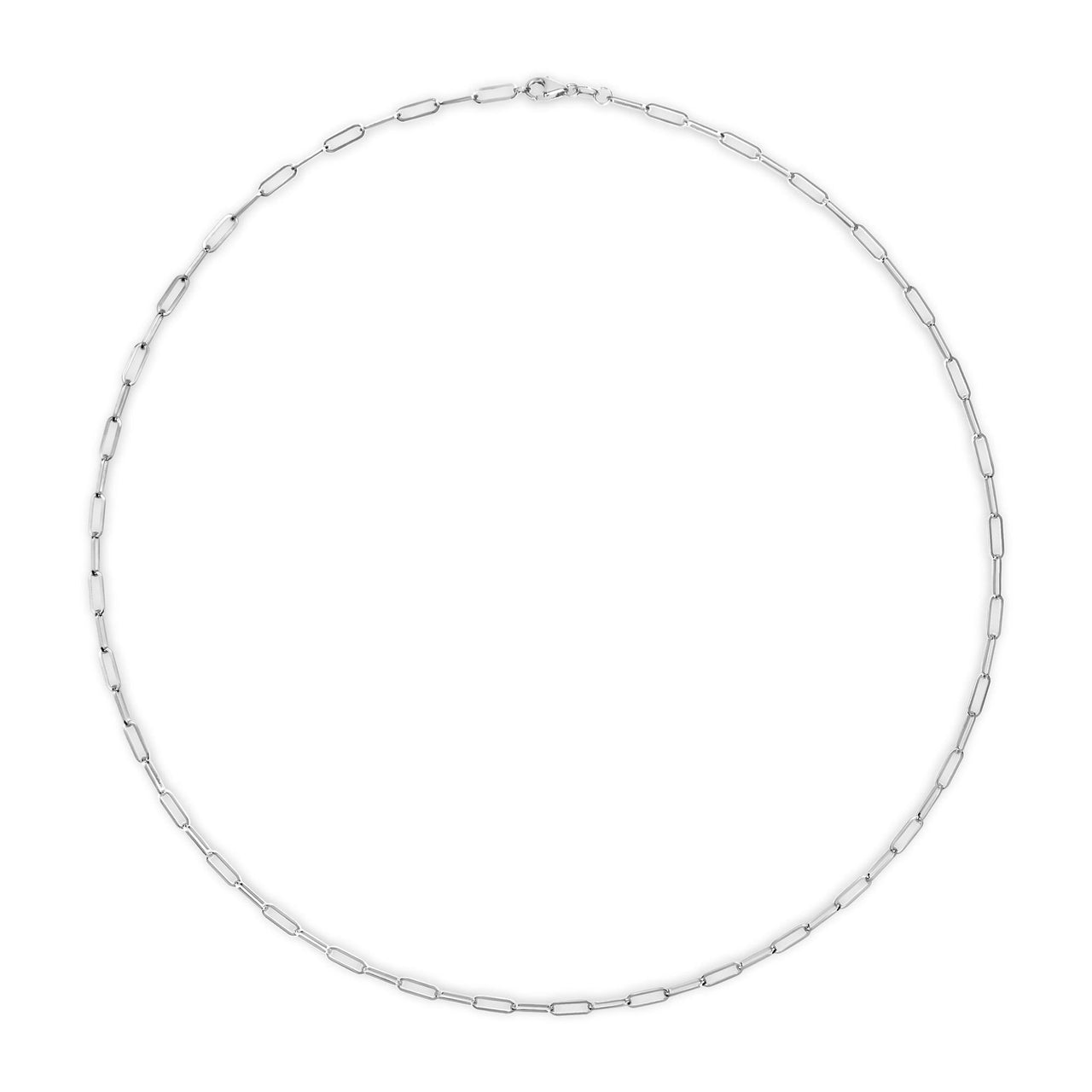 Unisex Solid 14K Gold 2.5mm Paperclip Chain Necklace