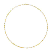 Unisex Solid 14K Gold 2.5mm Paperclip Chain Necklace