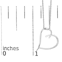 .925 Sterling Silver Diamond Accent Open Heart Slide Pendant Necklace (J-K Color, I2-I3 Clarity) - 18