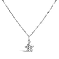 .925 Sterling Silver Diamond Accent Flower Pendant Necklace (J-K Color, I2-I3 Clarity) - 18