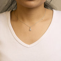 .925 Sterling Silver Diamond Accent Flower Pendant Necklace (J-K Color, I2-I3 Clarity) - 18