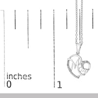 .925 Sterling Silver Cursive Mom Heart Diamond Accent Pendant Necklace (J-K Color, I2-I3 Clarity) - 18
