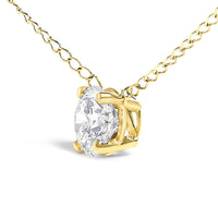 14K Gold Floating 1/2 Cttw Lab Grown Diamond Solitaire Pendant Necklace - 18