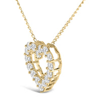 14K Gold 1/2 Carat Lab Grown Diamond Heart Shape Pendant Necklace