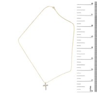 14K Gold 1/2 Cttw Lab Grown Diamond 11 Stone Cross Pendant Necklace