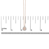 14K Rose Gold Plated Sterling Silver 1/4 Cttw Diamond Teardrop Halo Pendant Necklace