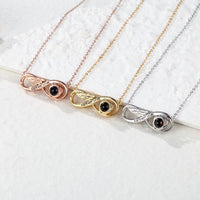 Custom Projection Necklace Engraved Forever Love Infinity Necklace Silver