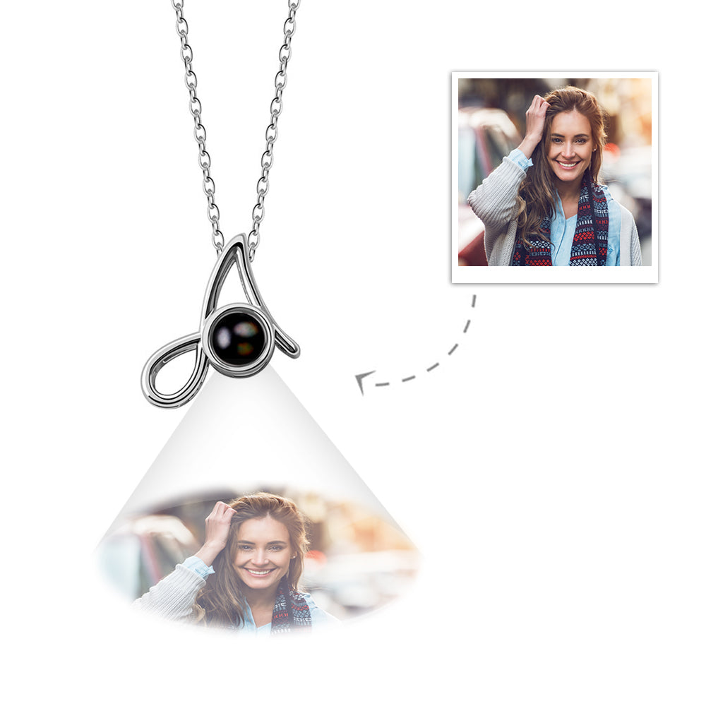A-Z 26 Letters Custom Projection Necklace 925 Sterling Silver