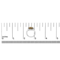 10K Yellow Gold Plated Sterling Silver 1/3 Cttw Oval Mixed Diamond Halo Shield Ring