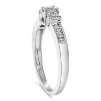 10K Gold 1/2 Cttw Diamond Three Stone Ring