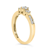 10K Gold 1/2 Cttw Diamond Three Stone Ring