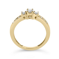 10K Gold 1/2 Cttw Diamond Three Stone Ring