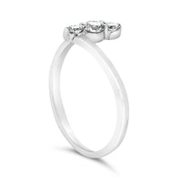 10K Gold 1/4 Cttw Lab Grown Diamond Vertical Three Stone Ring