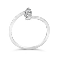 10K Gold 1/4 Cttw Lab Grown Diamond Vertical Three Stone Ring