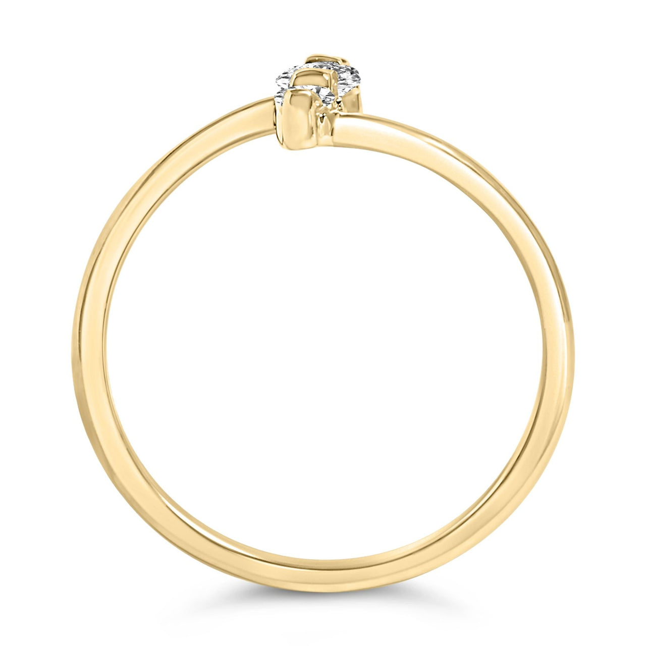 10K Gold 1/4 Cttw Lab Grown Diamond Vertical Three Stone Ring