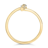 10K Gold 1/4 Cttw Lab Grown Diamond Vertical Three Stone Ring