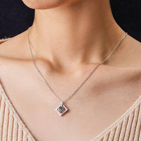 Custom Photo Projection Necklace Together Forever Geometry Gifts for Couple