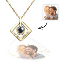 Custom Photo Projection Necklace Together Forever Geometry Gifts for Couple