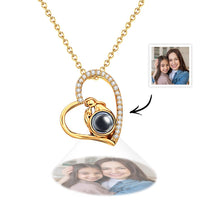 Custom Photo Projection Necklace Creative Heart Diamond Couple Gifts