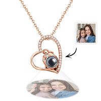 Custom Photo Projection Necklace Creative Heart Diamond Couple Gifts