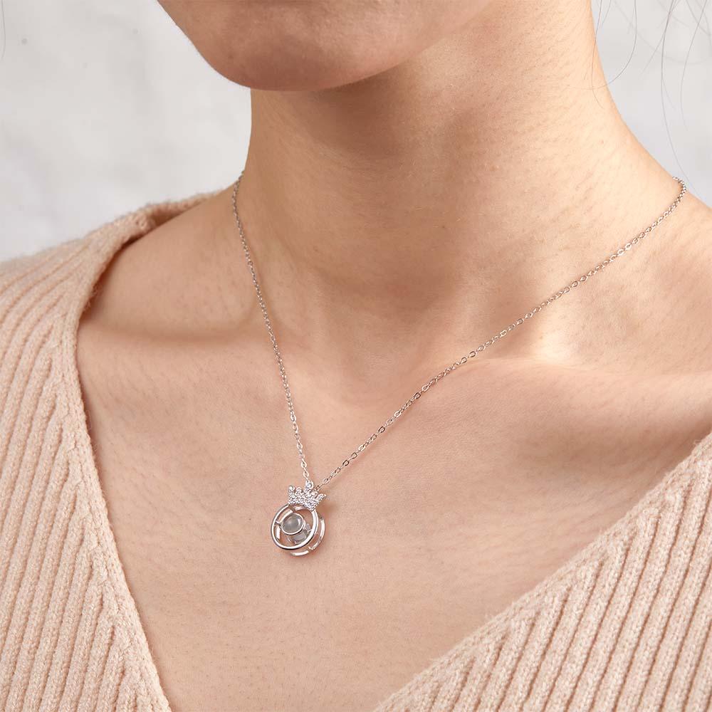 Custom Photo Projection Necklace Fashion Crown Gifts