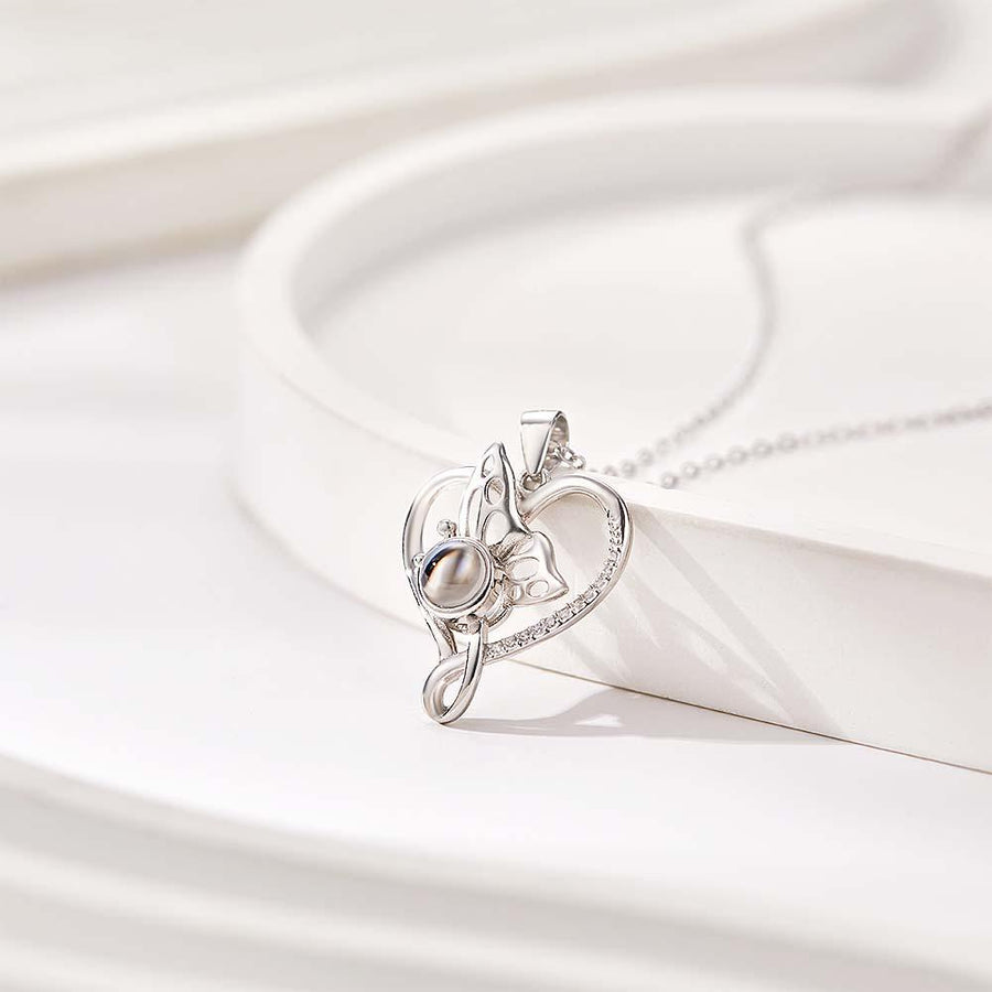 Custom Photo Projection Necklace Creative Butterfly Unique Gifts