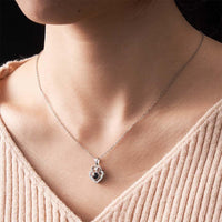 Custom Photo Projection Necklace Double Heart Romantic Couple Gifts