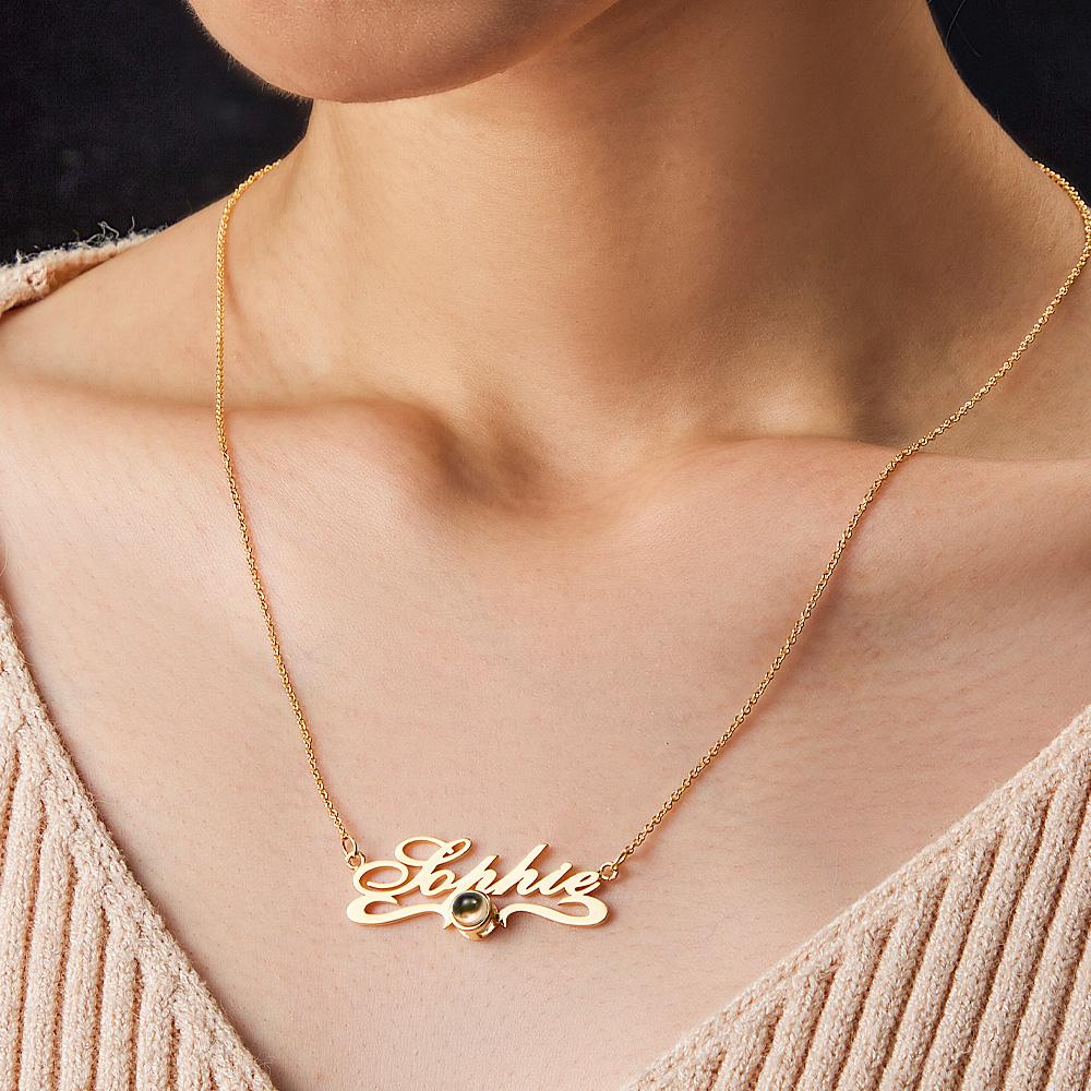 Custom Projection Neckalce with Name Simple Gifts for Couple