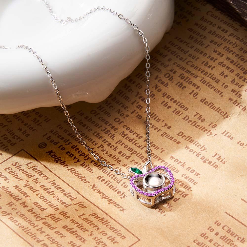 Apple CoupleCustom Photo Projection Necklace