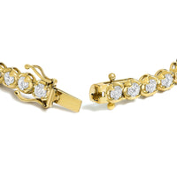 14K Yellow Gold 5.0 Cttw Diamond Scalloped Link Tennis Bracelet