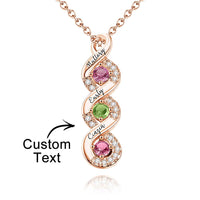 Custom Engraved Name Birthstone Necklace Infinity Creative Gifts Valentines Gift