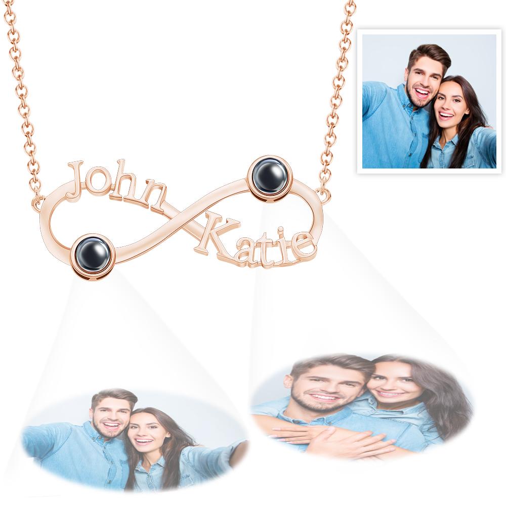 Custom Engraved Projection Necklace Infinity Symbol Commemorate Gifts