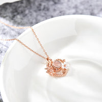 Custom Projection Necklace Heart-shaped Flowers Design Gifts