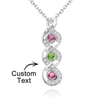 Custom Engraved Name Birthstone Necklace Infinity Creative Gifts Valentines Gift