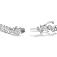 14K White Gold 7 1/2 Cttw Alternating Round and Pear Lab Grown Diamond Tennis Bracelet - 7 inches