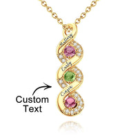 Custom Engraved Name Birthstone Necklace Infinity Creative Gifts Valentines Gift