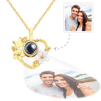 Custom Projection Necklace Heart-shaped Flowers Design Gifts