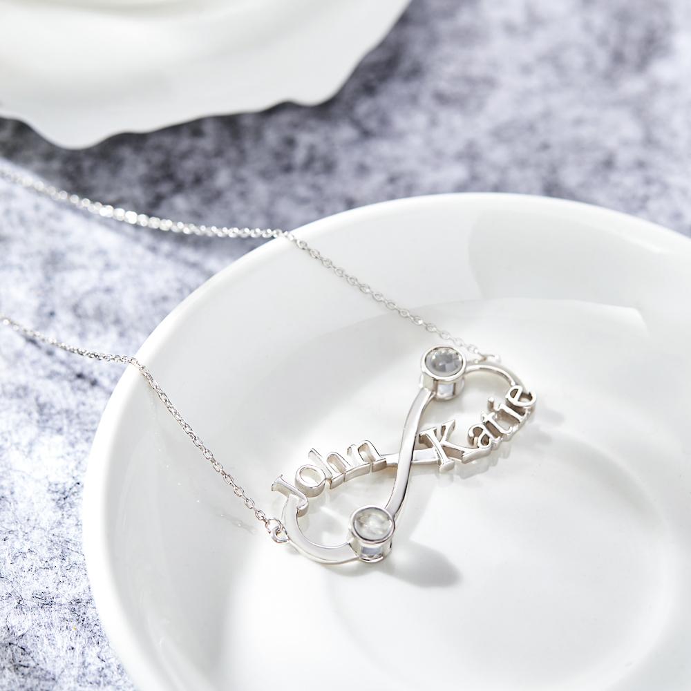 Custom Engraved Projection Necklace Infinity Symbol Commemorate Gifts