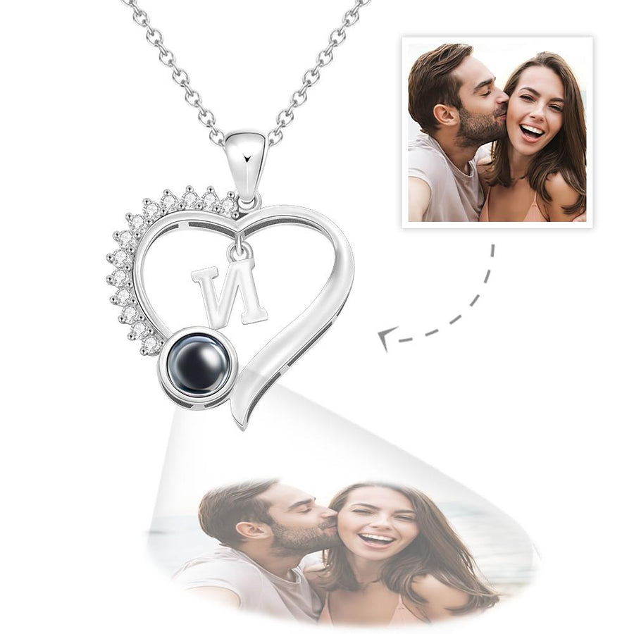Custom Projection Necklace Custom Letter Heart-shaped Design Gifts