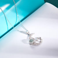 Custom Photo Projection Necklace Moon Pendant Necklace Gift for Mom