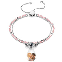 Personalized Photo Projection Crystal Double Layers Bracelet Wedding Gift