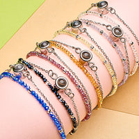 Personalized Photo Projection Crystal Double Layers Bracelet Wedding Gift