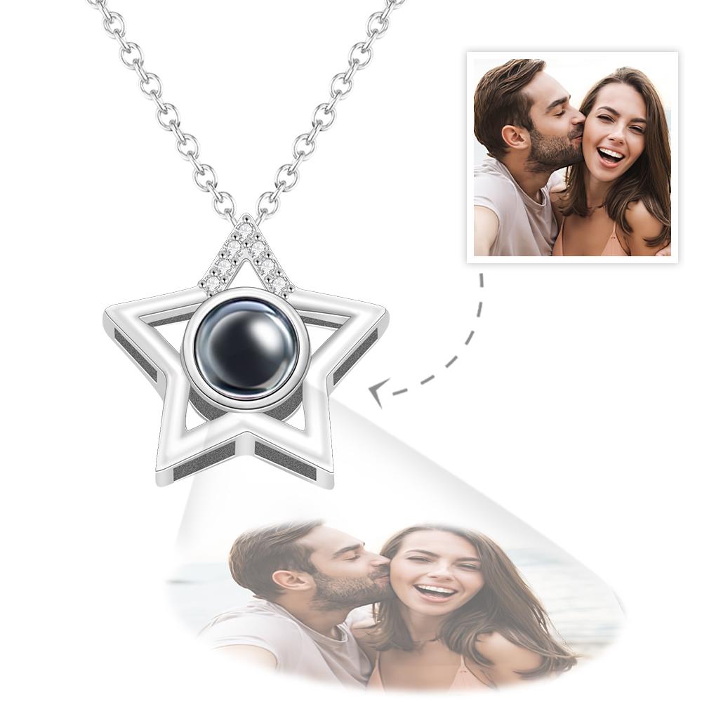 Custom Photo Projection Necklace Star Photo Pendant Necklace Commemorative Gift